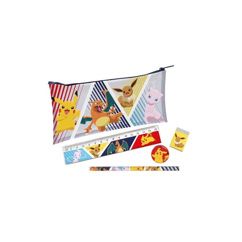 POKEMON - Set de Papeterie avec Pochette - 5pc