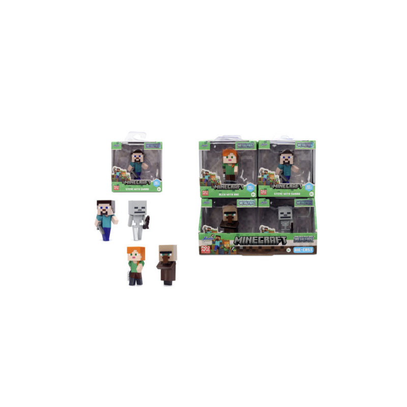 MINECRAFT - Display de Figurines 6cm - 4 Modèles - 12pc - Wave 4