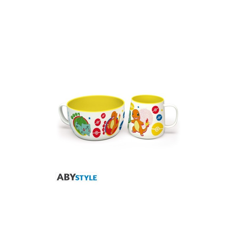 POKEMON - Set Petit Déjeuner Mug + Bol - Pikachu & Kanto Starters