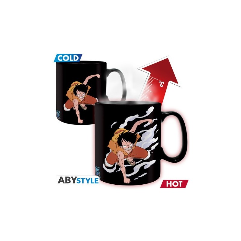 ONE PIECE - Mug Heat Change - 460 ml - Luffy&Ace - Boîte carton x2