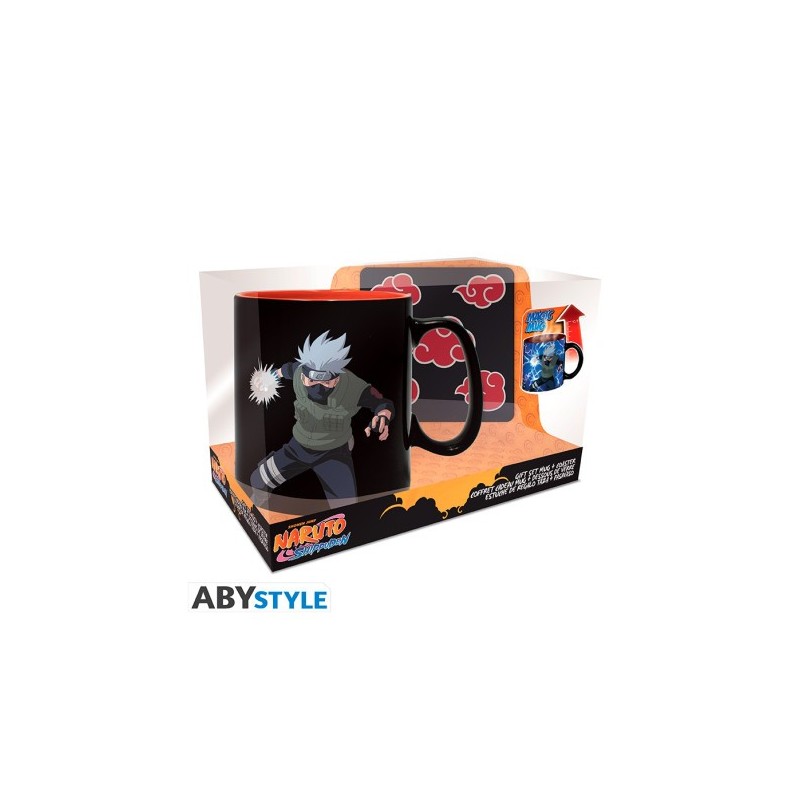 NARUTO SHIPPUDEN - Coffret Mug thermo-réactif 460ml+Coaster Akatsuki