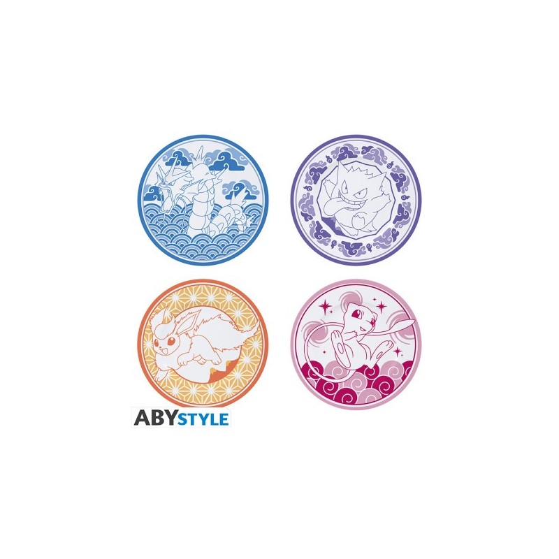 POKEMON - Set de 4 Assiettes - Style Japonais