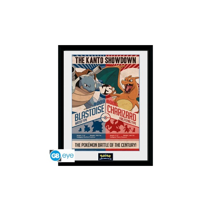 POKEMON - Tirage encadré "Red V Blue" (30x40) x2